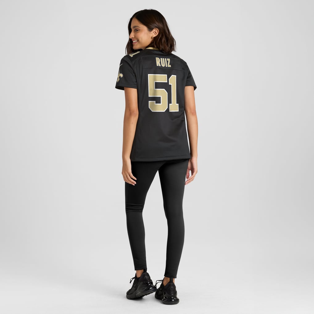 Women's New Orleans Saints Cesar Ruiz Nike Black Game Jersey - Image 6