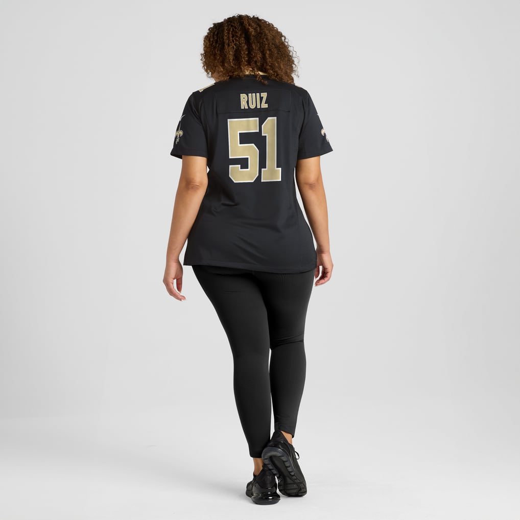 Women's New Orleans Saints Cesar Ruiz Nike Black Game Jersey - Image 8