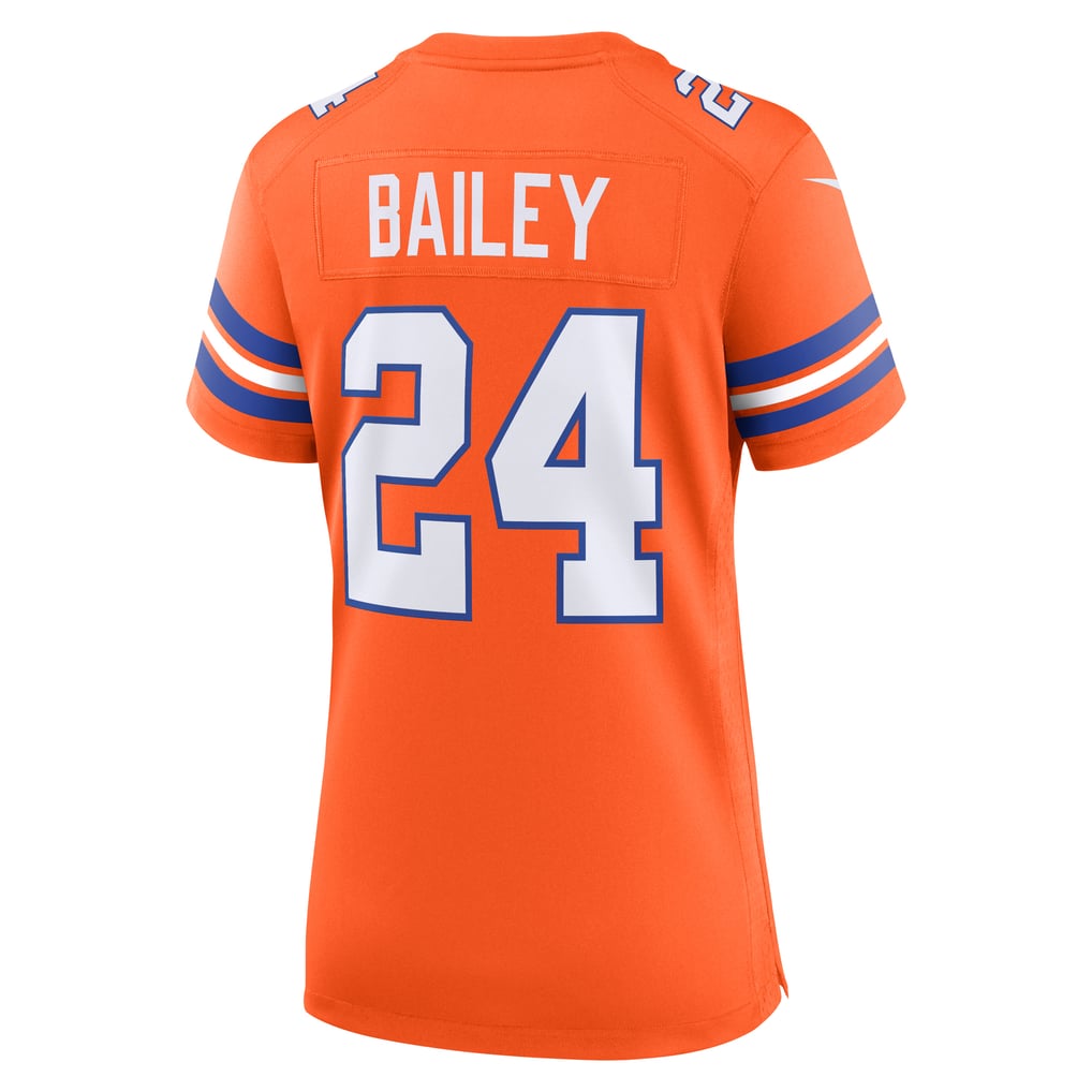 Women's Denver Broncos Champ Bailey Nike Orange Mile High Collection 1977 Throwback Retired Player Game Jersey - Image 4