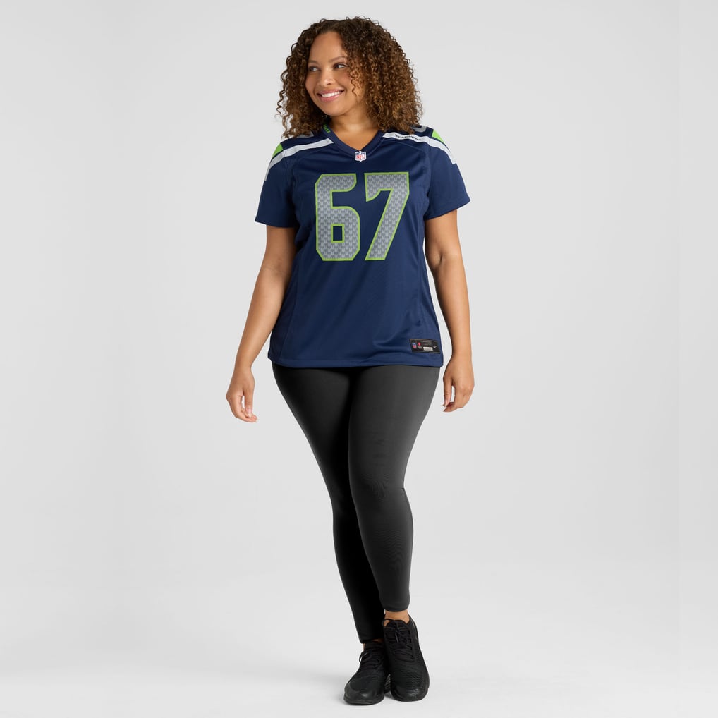 Women's Seattle Seahawks Charles Cross Nike  College Navy Team Game Jersey - Image 7