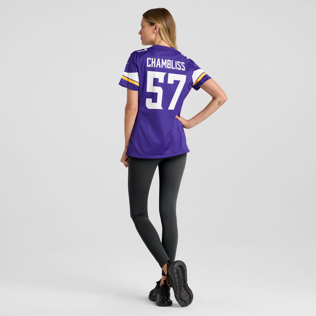 Women's Minnesota Vikings Chaz Chambliss Nike  Purple Team Game Jersey - Image 6