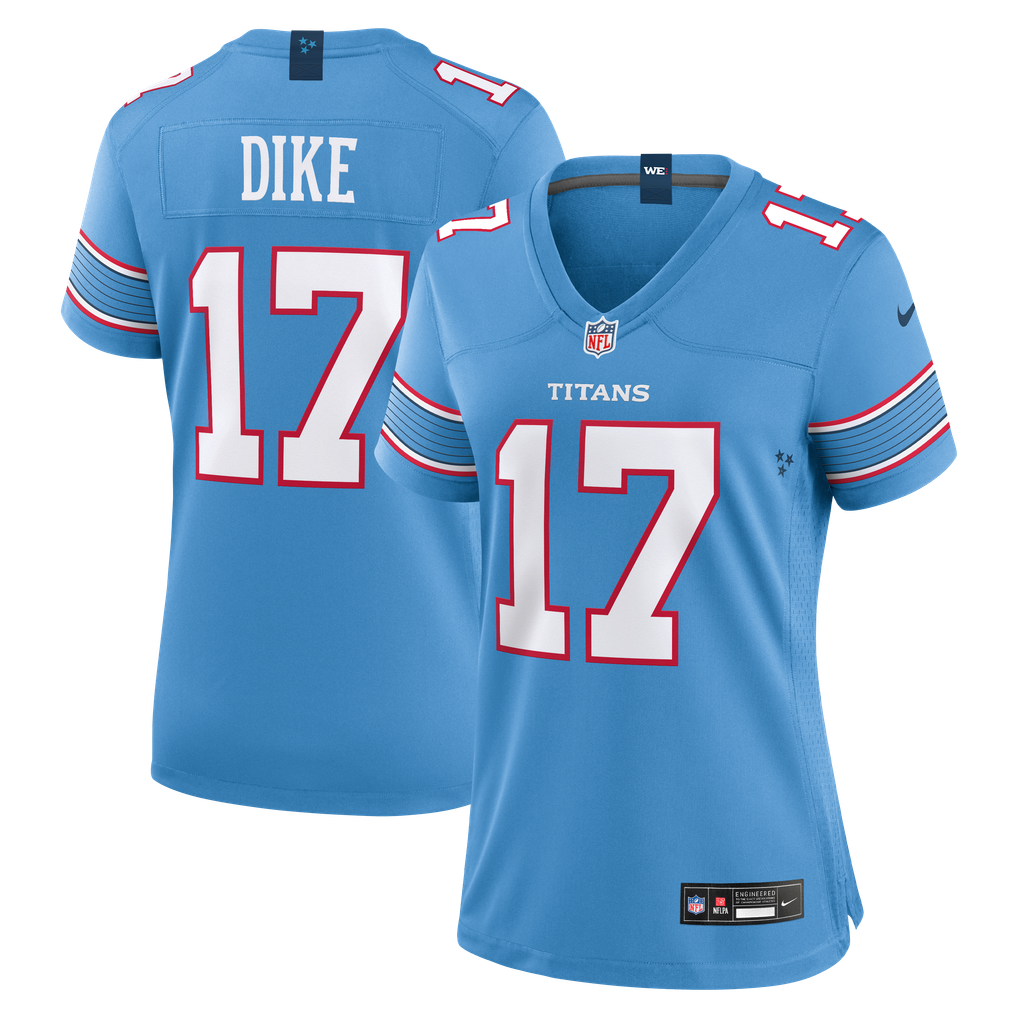 Women's Tennessee Titans Chimere Dike Nike  Light Blue Team Game Jersey - Image 2