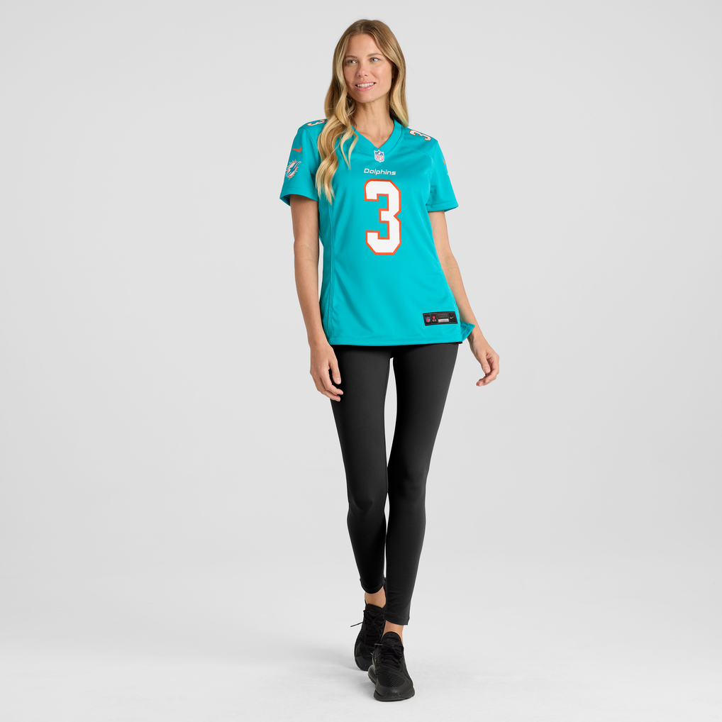 Women's Miami Dolphins Chris Johnson Nike Aqua Team Game Jersey - Image 3