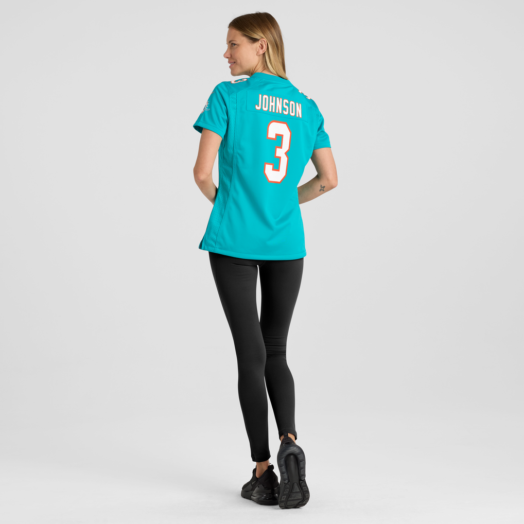 Women's Miami Dolphins Chris Johnson Nike Aqua Team Game Jersey - Image 4