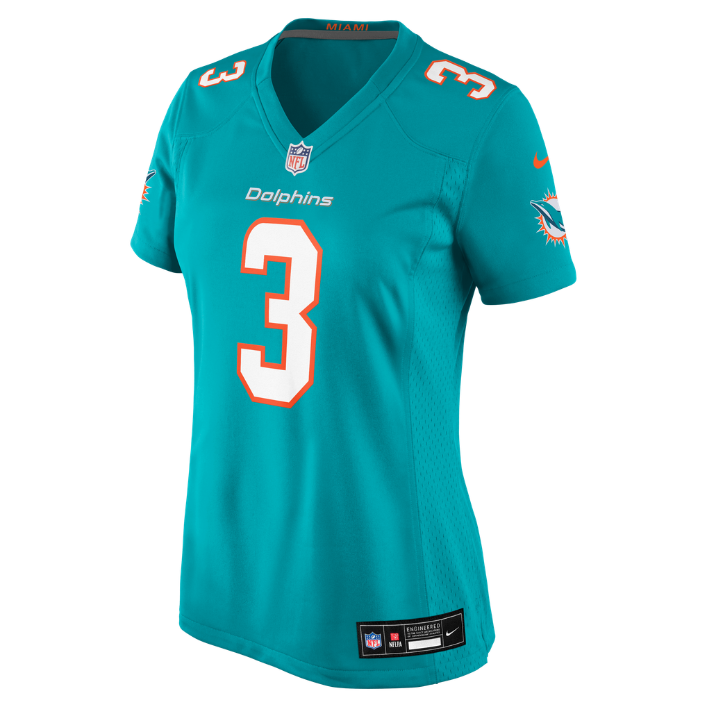 Women's Miami Dolphins Chris Johnson Nike Aqua Team Game Jersey - Image 7