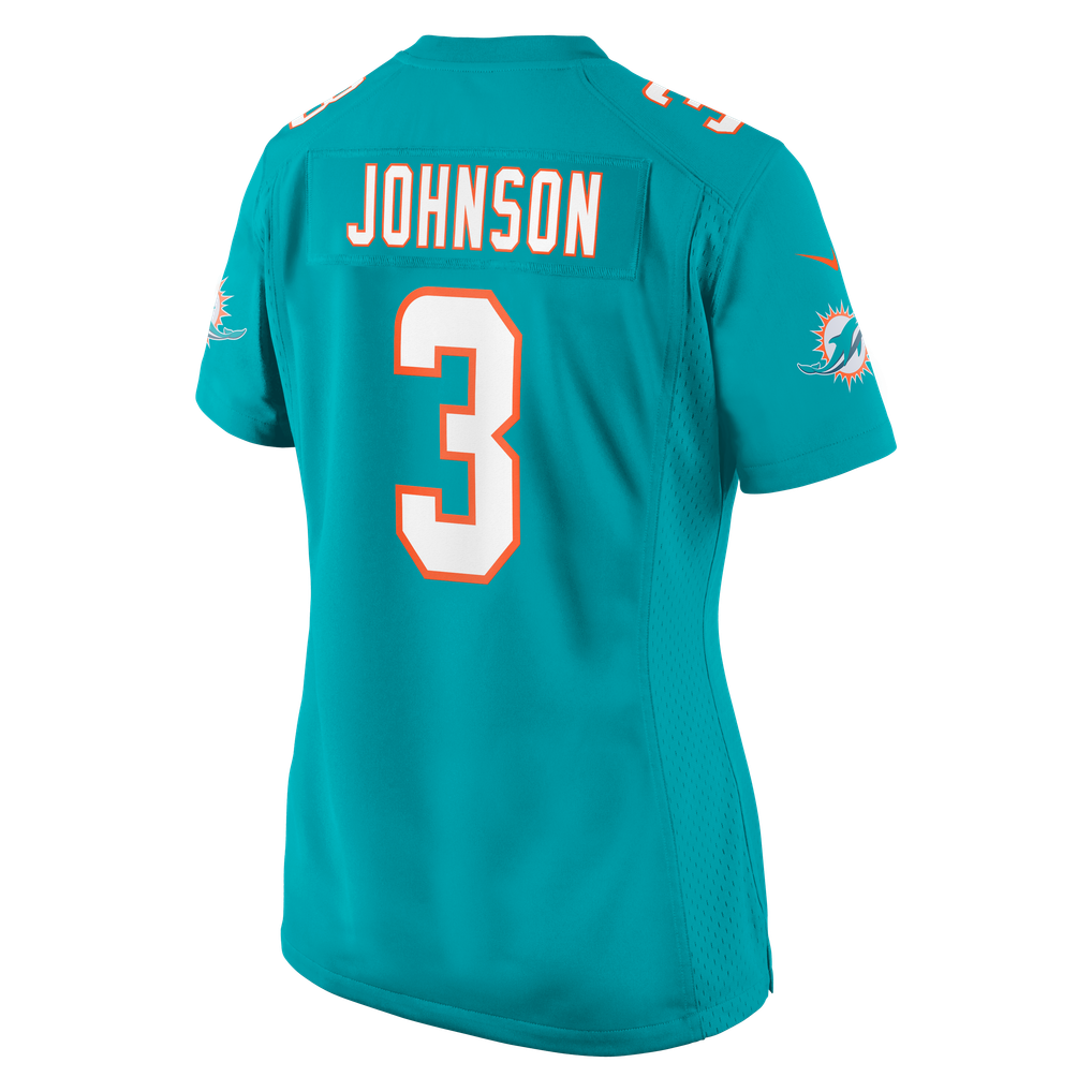 Women's Miami Dolphins Chris Johnson Nike Aqua Team Game Jersey - Image 8