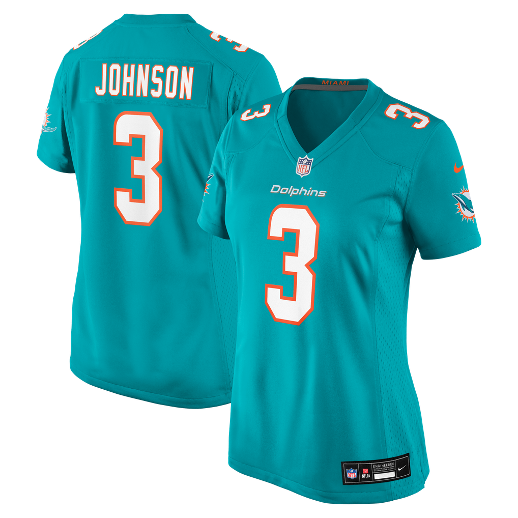 Women's Miami Dolphins Chris Johnson Nike Aqua Team Game Jersey - Image 1