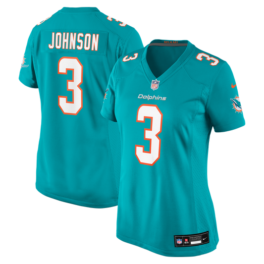 Women's Miami Dolphins Chris Johnson Nike Aqua Team Game Jersey - Image 1