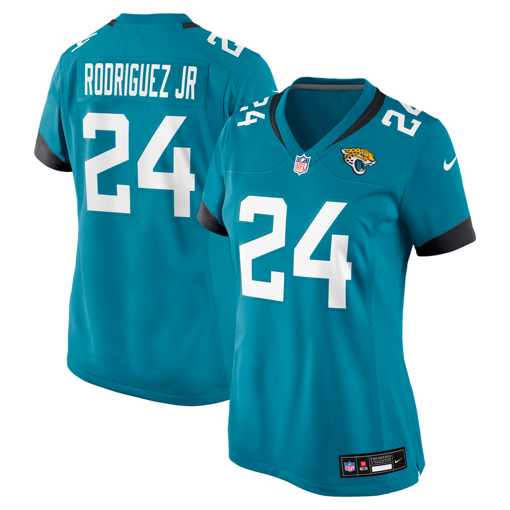 Women's Jacksonville Jaguars Chris Rodriguez Jr. Nike Teal Team Game Jersey - Image 1