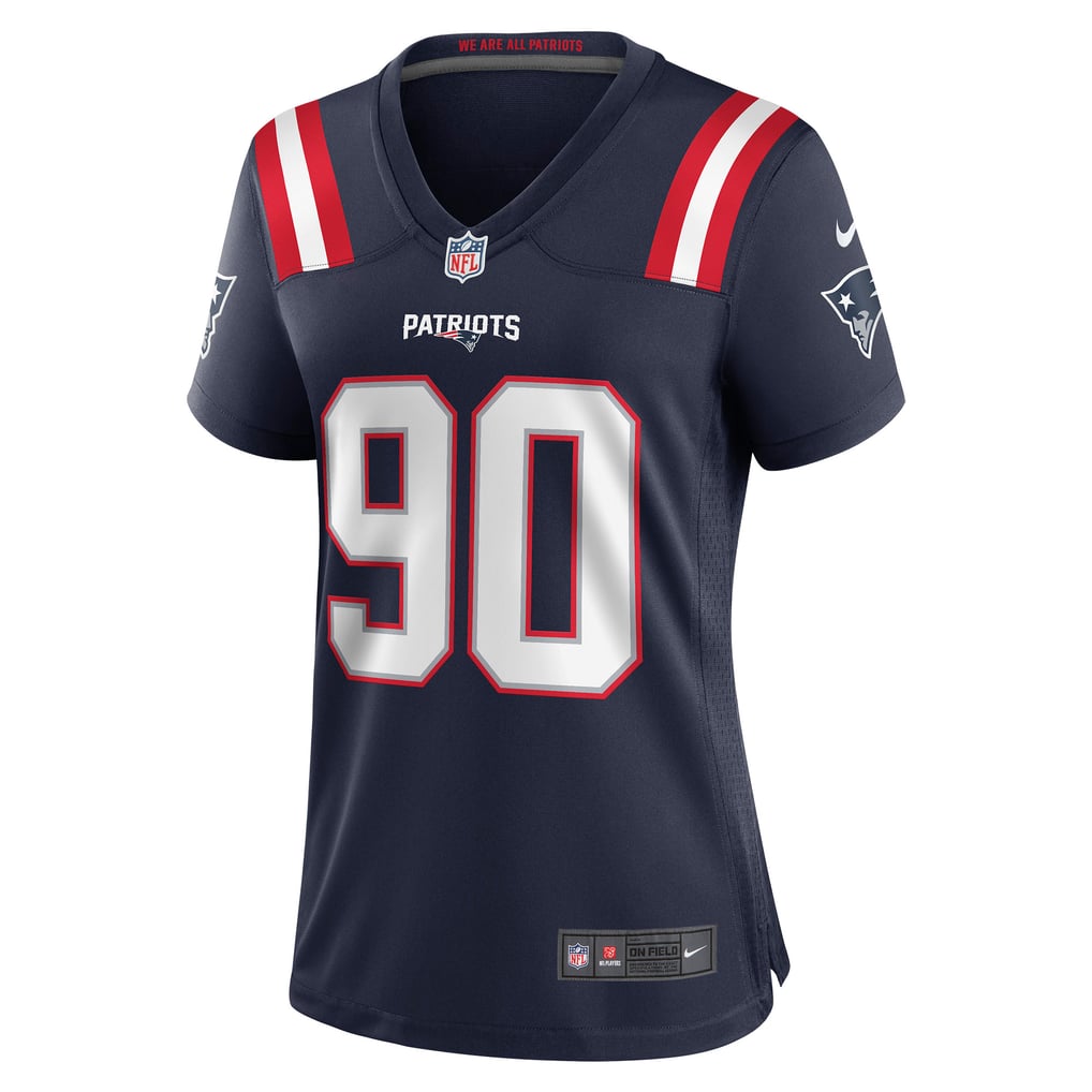 Women's New England Patriots Christian Barmore Nike Navy Game Jersey - Image 3