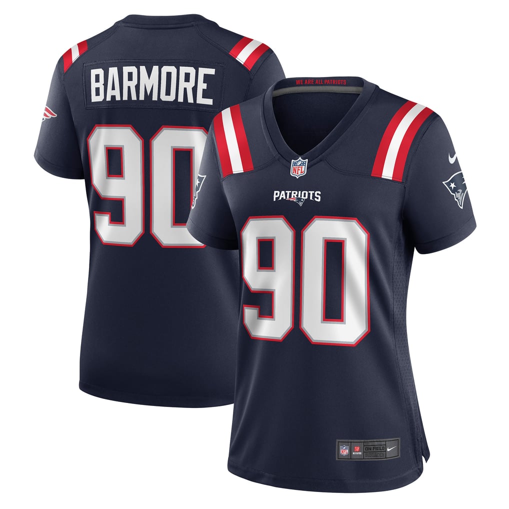 Women's New England Patriots Christian Barmore Nike Navy Game Jersey - Image 1