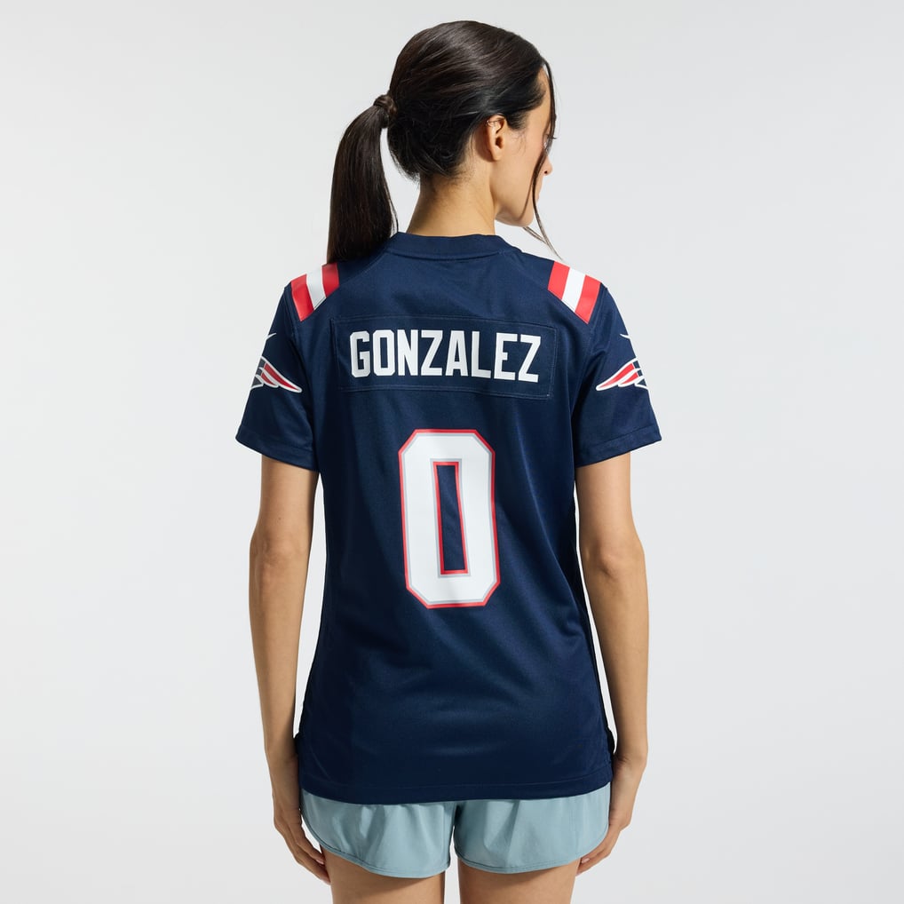 Women's New England Patriots Christian Gonzalez Nike  Navy Team Game Jersey - Image 4