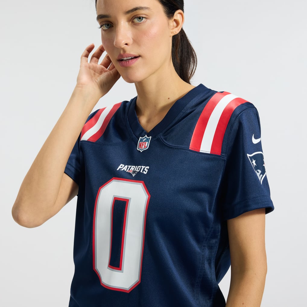 Women's New England Patriots Christian Gonzalez Nike  Navy Team Game Jersey - Image 10