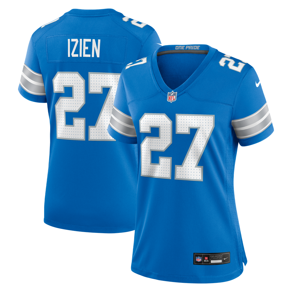 Women's Detroit Lions Christian Izien Nike  Blue Team Game Jersey - Image 2