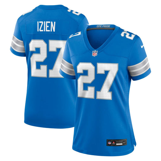 Women's Detroit Lions Christian Izien Nike  Blue Team Game Jersey - Image 1