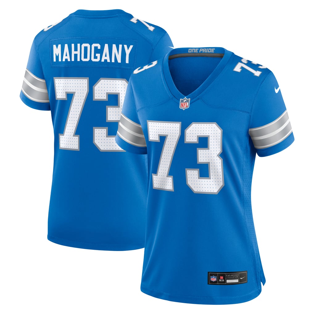 Women's Detroit Lions Christian Mahogany Nike  Blue Team Game Jersey - Image 1