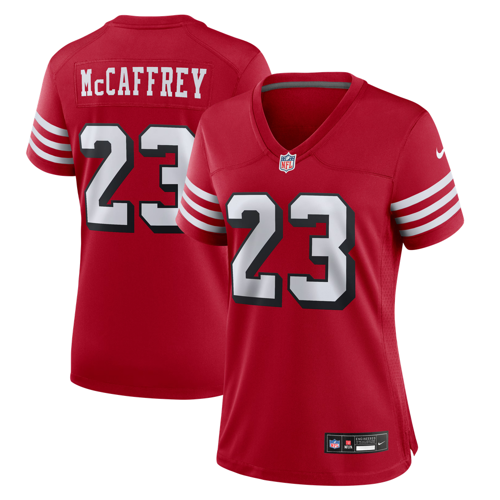 Women's San Francisco 49ers Christian McCaffrey Nike Scarlet Player Jersey - Image 2