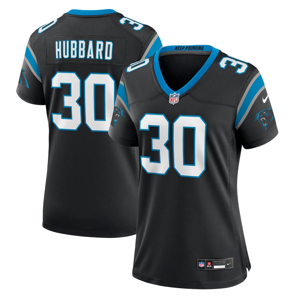 Women's Carolina Panthers Chuba Hubbard Nike Black Team Game Jersey - Image 2
