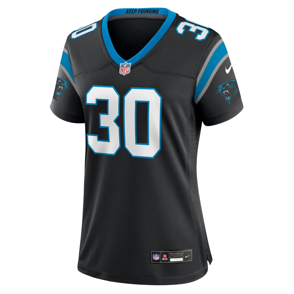 Women's Carolina Panthers Chuba Hubbard Nike Black Team Game Jersey - Image 3