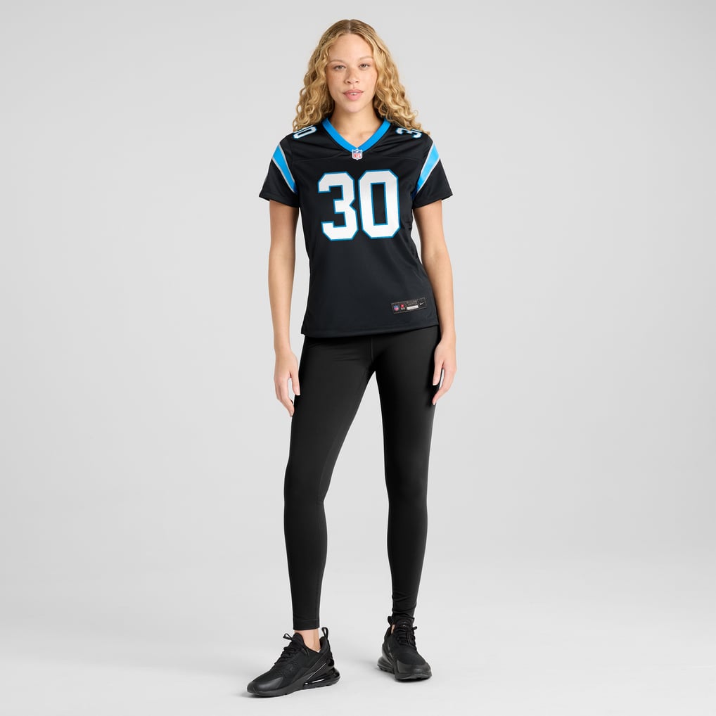 Women's Carolina Panthers Chuba Hubbard Nike Black Team Game Jersey - Image 5