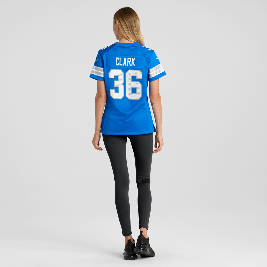 Women's Detroit Lions Chuck Clark Nike  Blue Team Game Jersey - Image 4