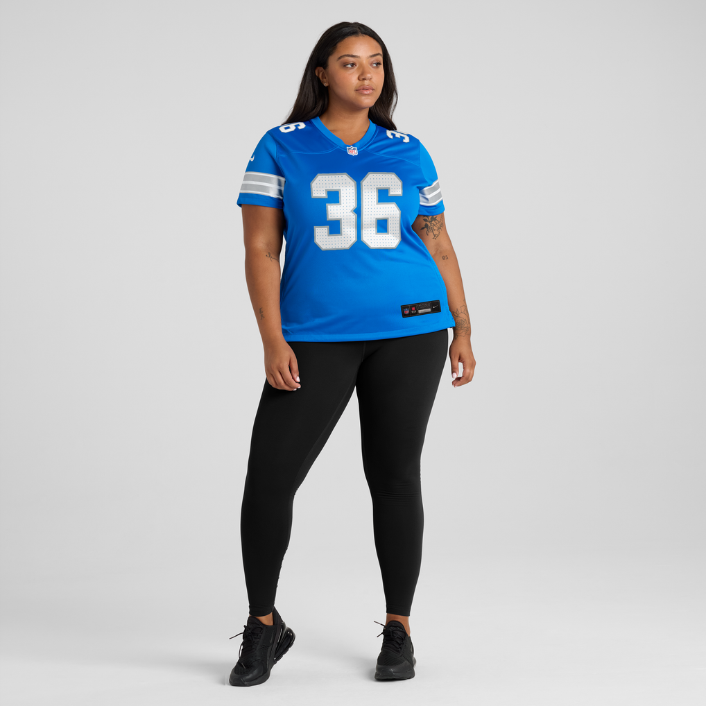 Women's Detroit Lions Chuck Clark Nike  Blue Team Game Jersey - Image 5