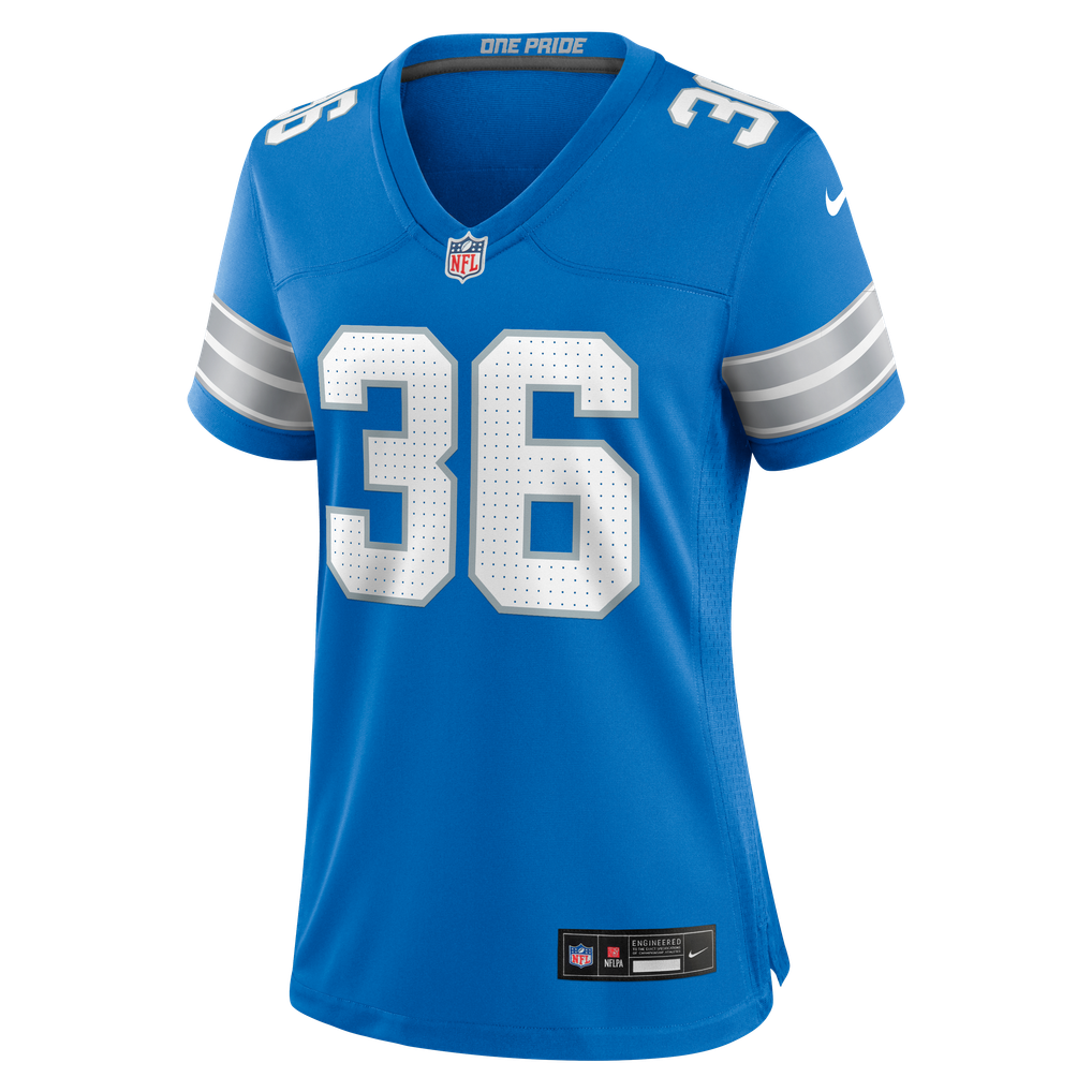 Women's Detroit Lions Chuck Clark Nike  Blue Team Game Jersey - Image 7
