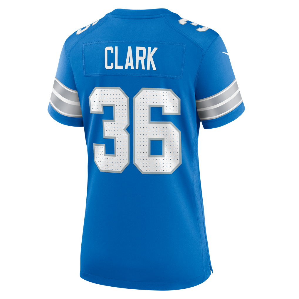 Women's Detroit Lions Chuck Clark Nike  Blue Team Game Jersey - Image 8