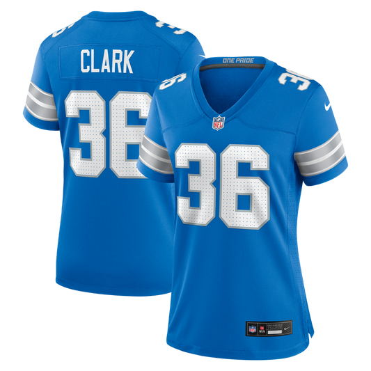 Women's Detroit Lions Chuck Clark Nike  Blue Team Game Jersey - Image 1