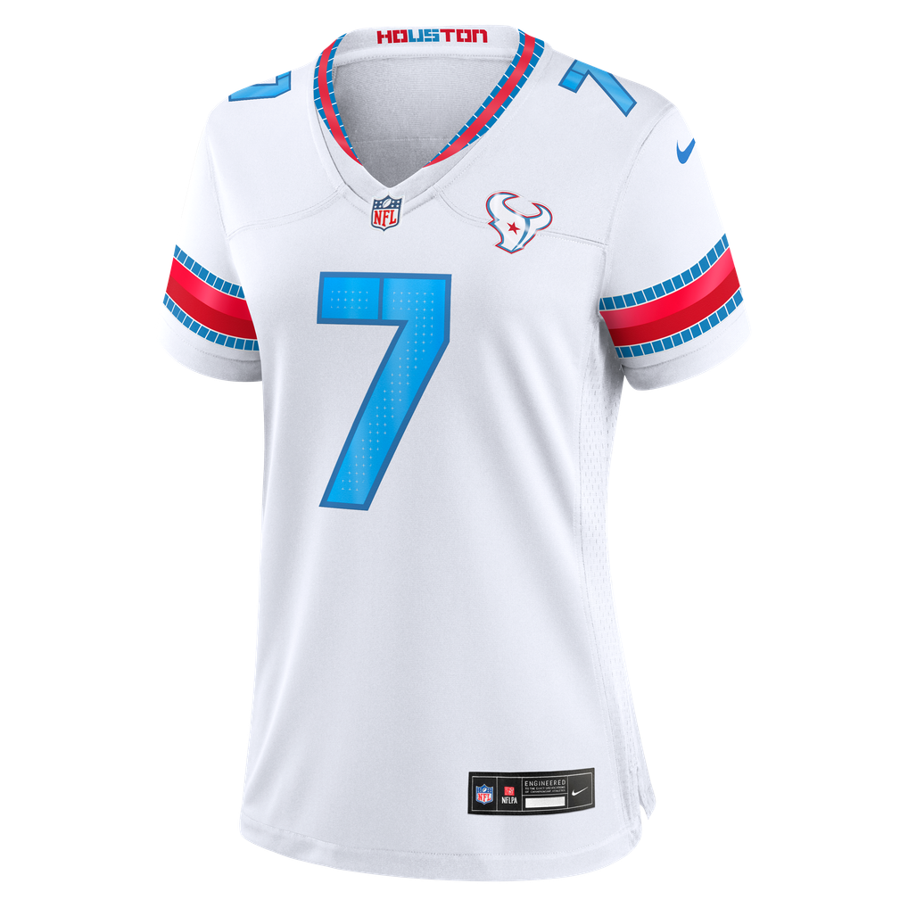 Women's Houston Texans C.J. Stroud Nike White 2026 Rivalries Collection Game Jersey - Image 3