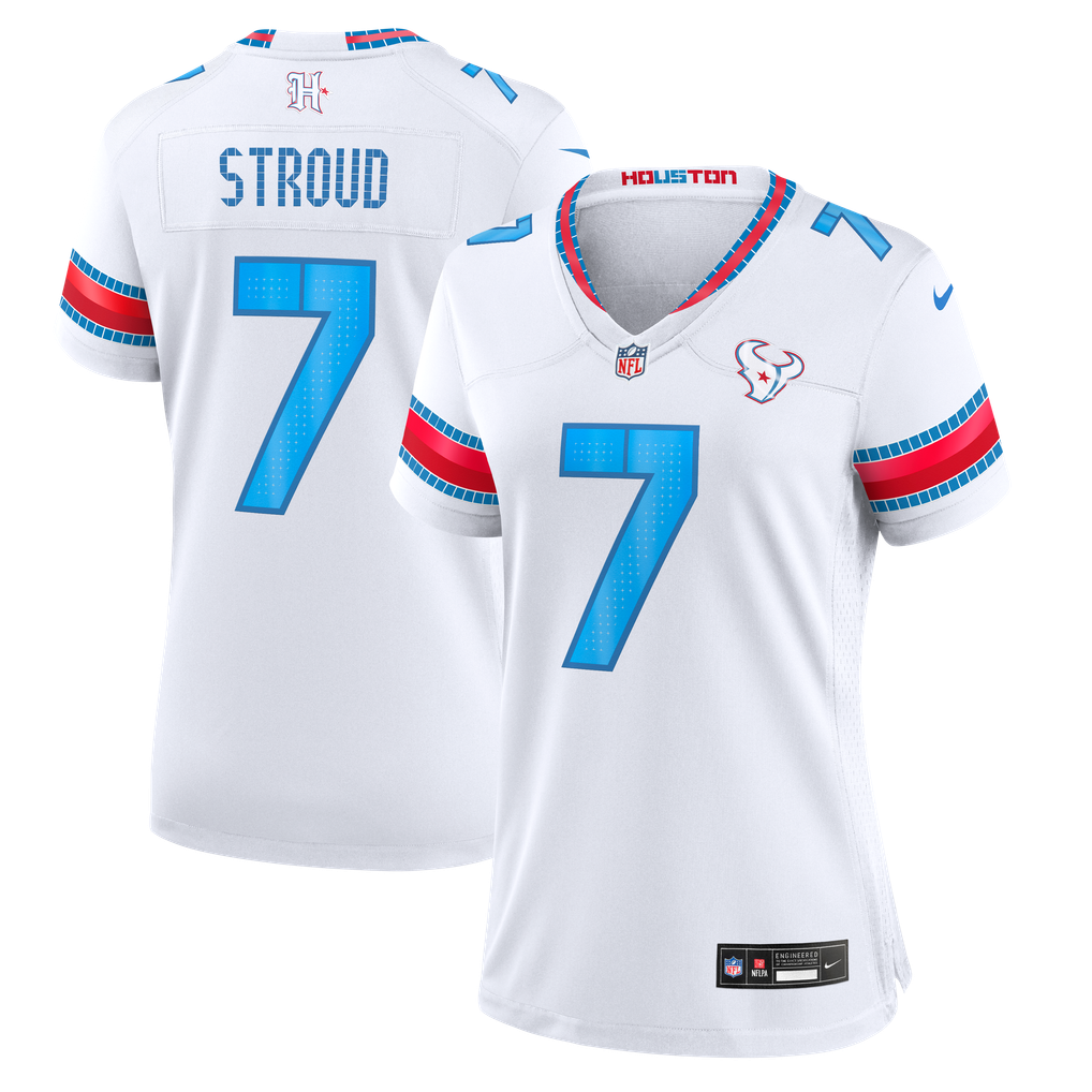 Women's Houston Texans C.J. Stroud Nike White 2026 Rivalries Collection Game Jersey - Image 1