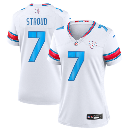 Women's Houston Texans C.J. Stroud Nike White 2026 Rivalries Collection Game Jersey - Image 1