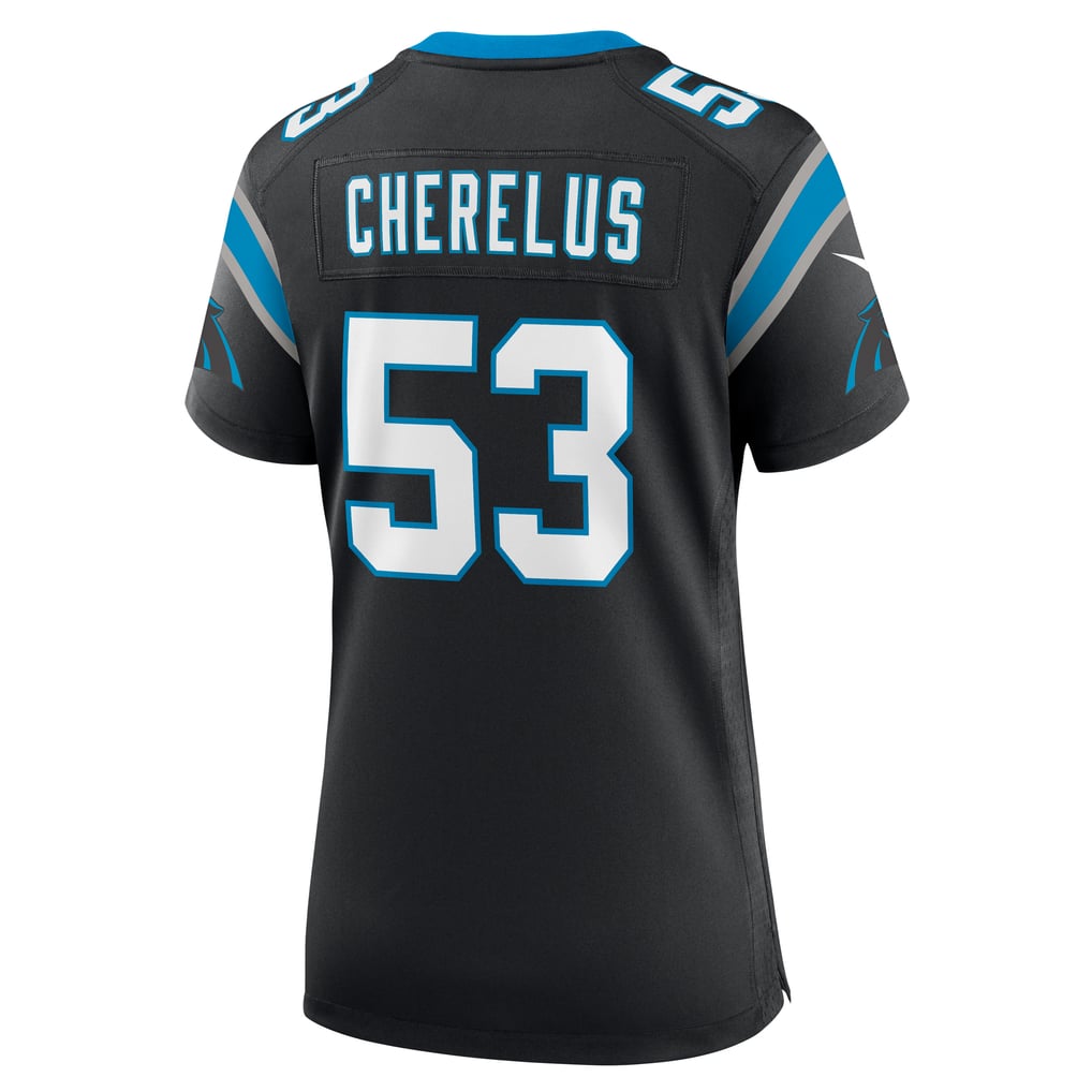 Women's Carolina Panthers Claudin Cherelus Nike Black Team Game Jersey - Image 4