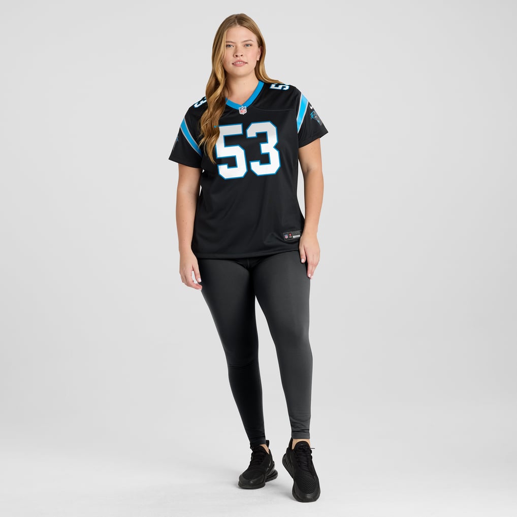Women's Carolina Panthers Claudin Cherelus Nike Black Team Game Jersey - Image 7