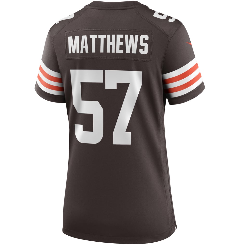 Women's Cleveland Browns Clay Matthews Nike Brown Game Retired Player Jersey - Image 4