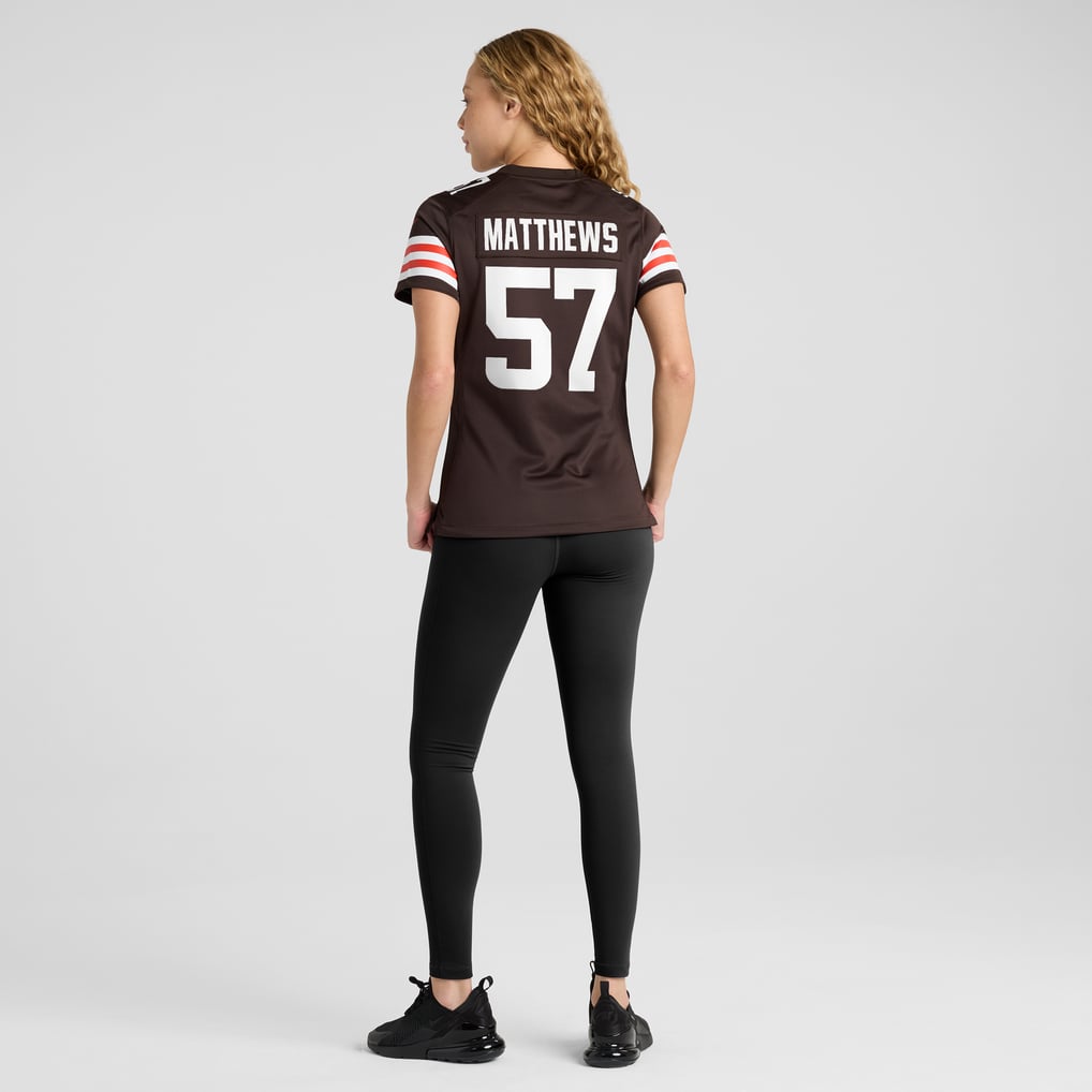 Women's Cleveland Browns Clay Matthews Nike Brown Game Retired Player Jersey - Image 6