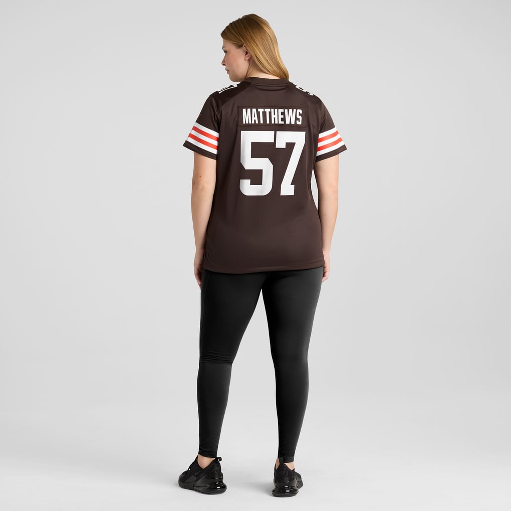 Women's Cleveland Browns Clay Matthews Nike Brown Game Retired Player Jersey - Image 8