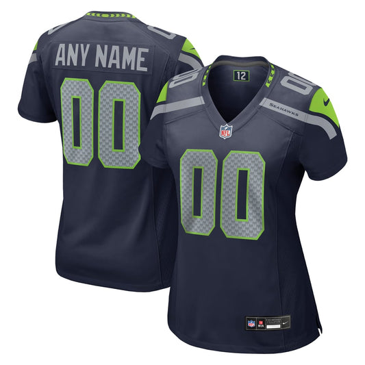 Women's Seattle Seahawks Nike College Navy Custom Game Jersey - Image 1