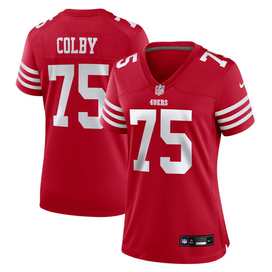 Women's San Francisco 49ers Connor Colby Nike  Scarlet Team Game Jersey - Image 1