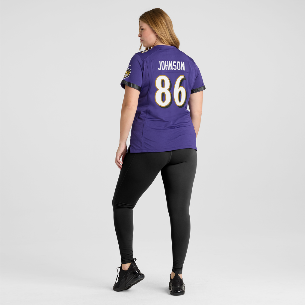 Women's Baltimore Ravens Cornelius Johnson Nike Purple Team Game Jersey
