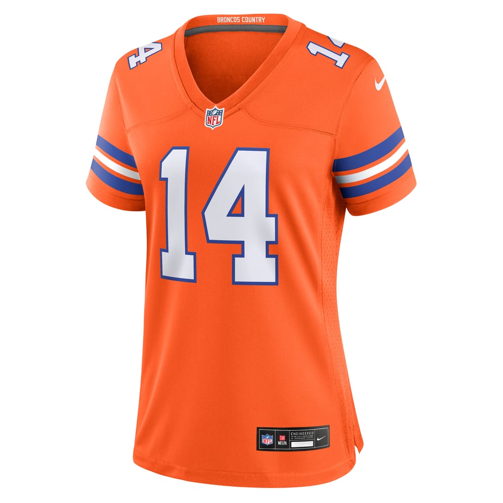 Women's Denver Broncos Courtland Sutton Nike Orange Mile High Collection 1977 Throwback Player Game Jersey - Image 3