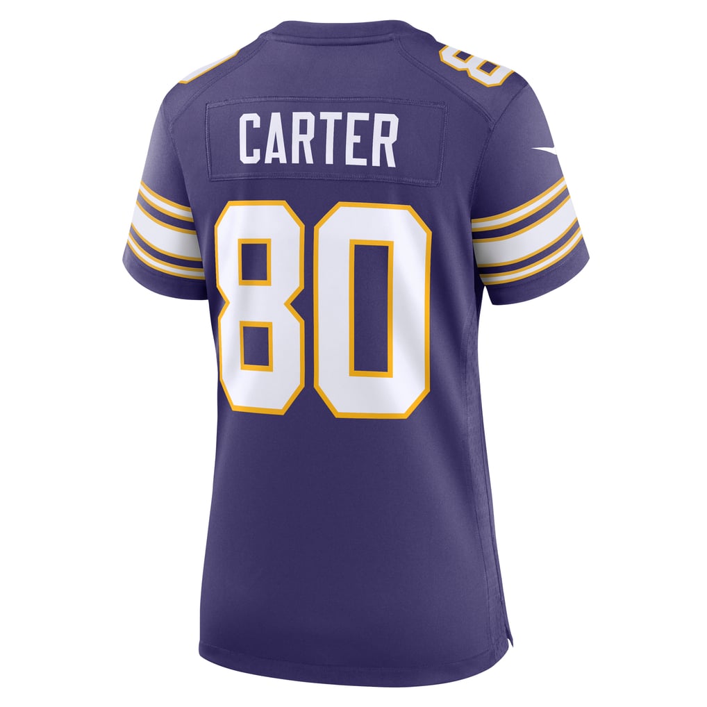 Women's Minnesota Vikings Cris Carter Nike Purple Classic Retired Player Game Jersey - Image 4