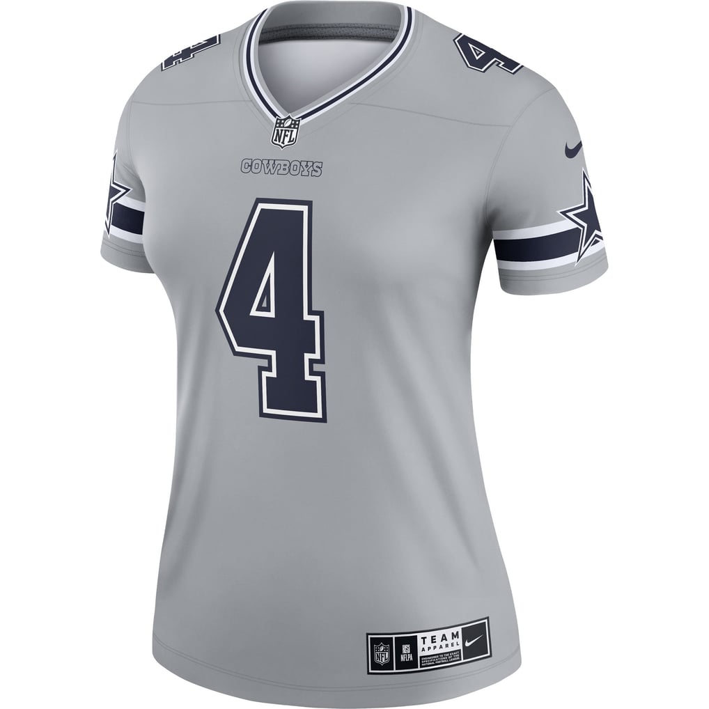Women's Dallas Cowboys Dak Prescott Nike Gray  Legend Player Performance Top - Image 3