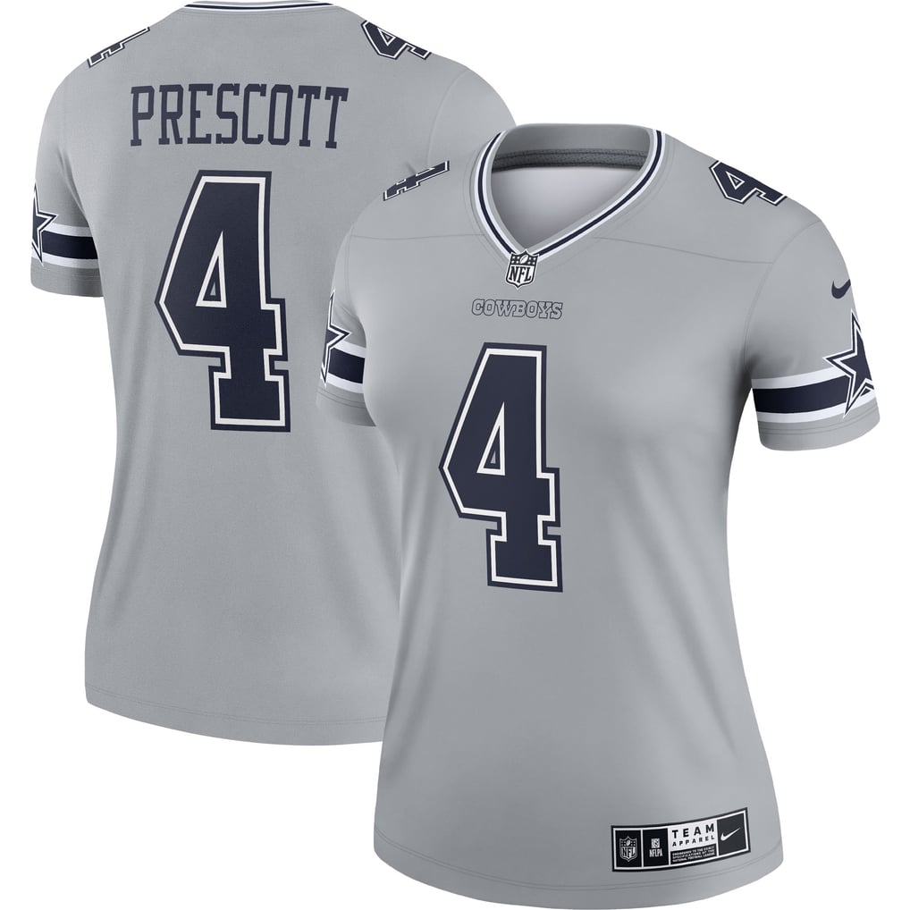 Women's Dallas Cowboys Dak Prescott Nike Gray  Legend Player Performance Top - Image 1