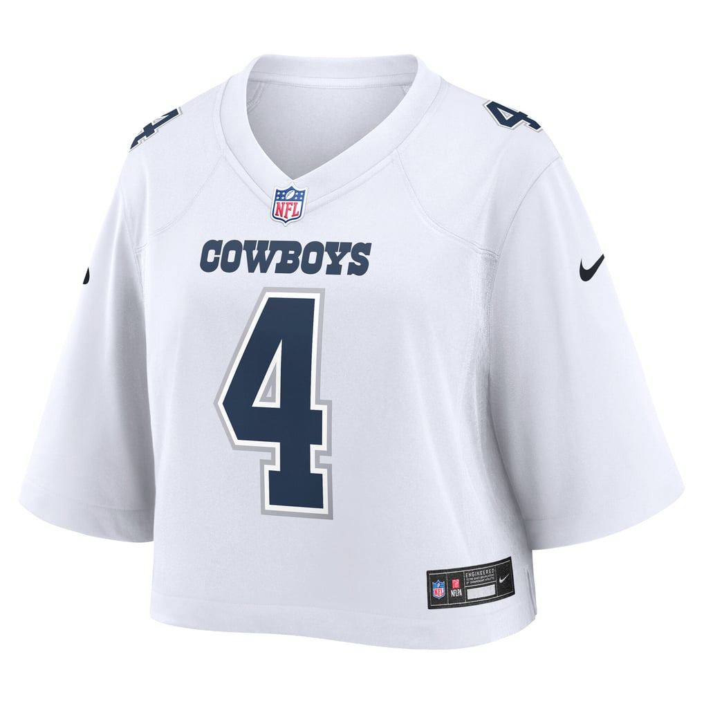 Women's Dallas Cowboys Dak Prescott Nike White Cropped Fashion Game Jersey - Image 3