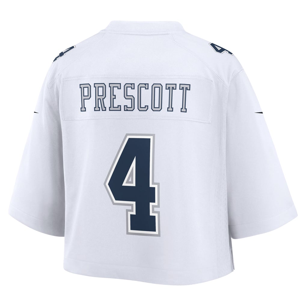 Women's Dallas Cowboys Dak Prescott Nike White Cropped Fashion Game Jersey - Image 4