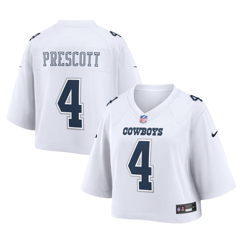 Women's Dallas Cowboys Dak Prescott Nike White Cropped Fashion Game Jersey - Image 1