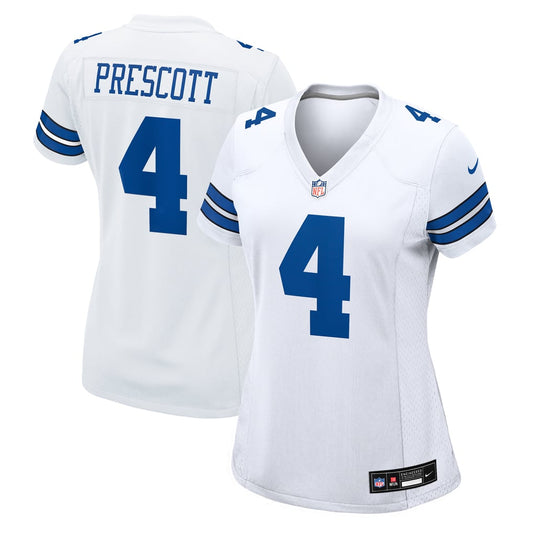 Women's Dallas Cowboys Dak Prescott Nike White Team Game Jersey - Image 1
