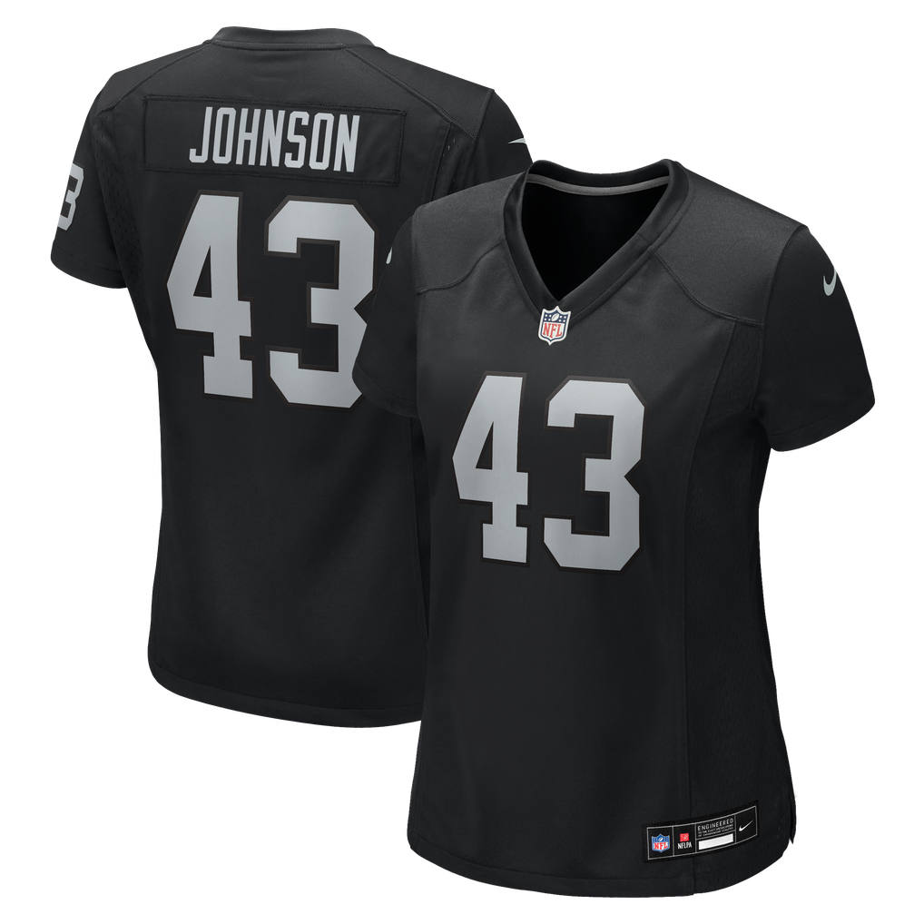 Women's Las Vegas Raiders Dalton Johnson Nike Black Team Game Jersey - Image 1