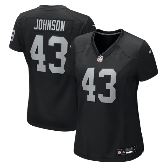 Women's Las Vegas Raiders Dalton Johnson Nike Black Team Game Jersey - Image 1